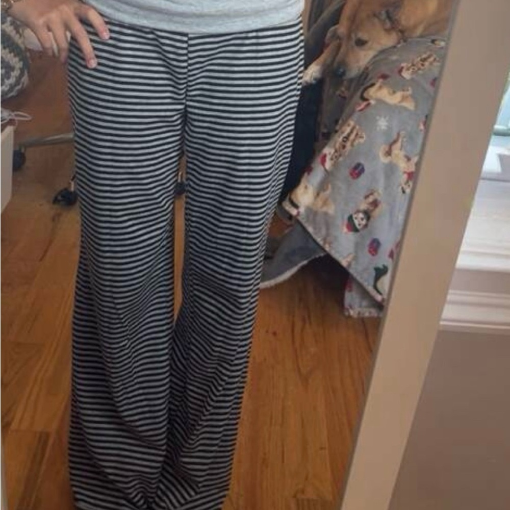 Striped Black and White Women's Pants